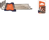 Rotec 10 dlg.Inbussl.set lang Kogelkop inch 1/16 - 3/8 (nikkel) - 8829006 - thumbnail