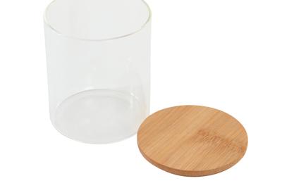 Set van 3 Potjes DKD Home Decor 31 x 11 x 11,5 cm Natuurlijk Bamboe Borosilicaatglas