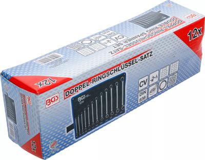 BGS technic Double ring wrench set cranked SW 6 x 7 - 30 x 32 mm 12 pcs.