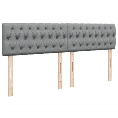 Boxspring met matras stof lichtgrijs 200x200 cm