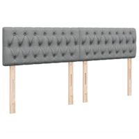 Boxspring met matras stof lichtgrijs 200x200 cm - thumbnail
