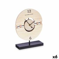 Tafelklok Gift Decor 22STC337-2 22STC337-2 Zwart Hout Ballen (6 Stuks) - thumbnail