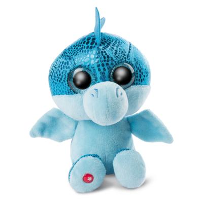 Nici glubschis pluchen knuffel draak blauw jet-jet, 15cm