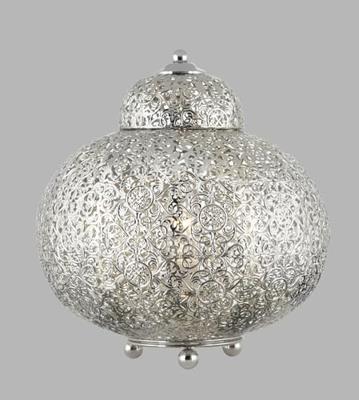 Searchlight Marokaanse stijl tafellampFretwork RVS - EU8221-1SS