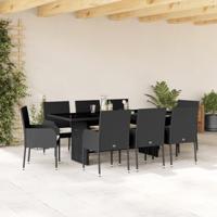 9-delige Tuinset poly rattan zwart - thumbnail