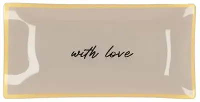 Daan Kromhout Design tegeltje glas with love 20x10cm