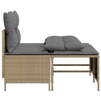 4-delige Loungeset met kussens poly rattan beige 4-delige Loungeset met kussens poly rattan beige