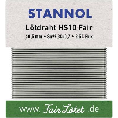 Stannol HS10Fair Soldeertin, loodvrij Loodvrij Sn99,3Cu0,7 ROM1 10 g 0.5 mm