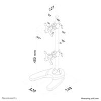 Neomounts FPMA-D700DDV Monitorvoet 2-voudig 25,4 cm (10) - 68,6 cm (27) Zwart In hoogte verstelbaar, Kantelbaar, Zwenkbaar, Roteerbaar - thumbnail