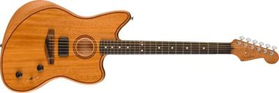 Fender American Acoustasonic Jazzmaster All-Mahogany Natural met deluxe gigbag - thumbnail