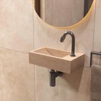 Salenzi Travertin Light Fontein 40x22cm Rechts Wandmodel - thumbnail