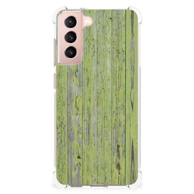 Samsung Galaxy S21 FE Stevig Telefoonhoesje Green Wood Samsung Galaxy S21 FE Stevig Telefoonhoesje Green Wood
