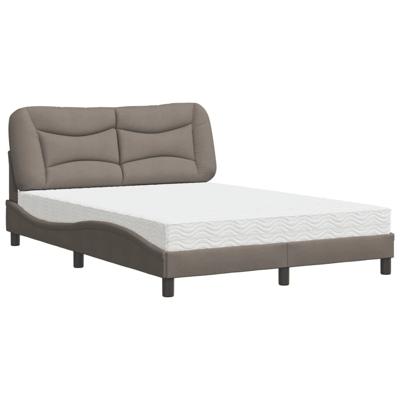 Bed met matras "Hvar" stof taupe 140x200 cm