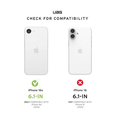 Urban Armor Gear Plasma XTE Outdoor telefoonhoes Apple iPhone 16e Transparant, Titaan Inductieve lading, MagSafe compatible, Met standfunctie, Stootbestendig - thumbnail