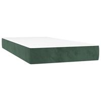 Boxspring met matras fluweel donkergroen 90x190 cm - thumbnail