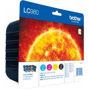 Brother Inktcartridge LC-980 Origineel Combipack Zwart, Cyaan, Magenta, Geel LC980VALBP
