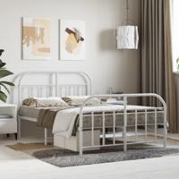 Bedframe met hoofd- en voeteneinde metaal wit 120x200 cm - thumbnail
