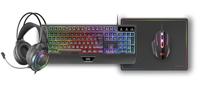 Toetsenbord en muis Mars Gaming MCP124PROES Zwart Multicolour Qwerty Spaans (4 Stuks) - thumbnail