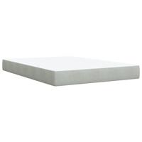 Boxspring met matras fluweel lichtgrijs 160x200 cm - thumbnail