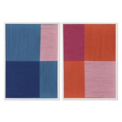 Schilderij Home ESPRIT Blauw Oranje Modern Stads 50 x 2,5 x 70 cm (2 Stuks)