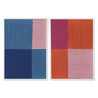 Schilderij Home ESPRIT Blauw Oranje Modern Stads 50 x 2,5 x 70 cm (2 Stuks) - thumbnail