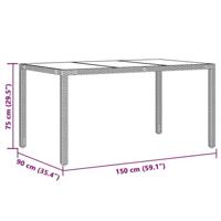 7-delige Tuinset met kussens poly rattan zwart - thumbnail