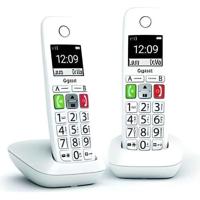 Gigaset E290 Duo Draadloze telefoon, wit, 2 handsets met groot display met achtergrondverlichting, grote knoppen, oproepblokkering - thumbnail