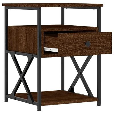 Nachtkastjes 2 st 40x42x55 cm bewerkt hout bruin eikenkleur