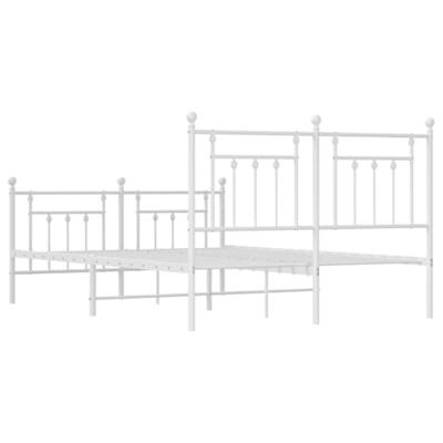 Bedframe met hoofd- en voeteneinde metaal wit 140x190 cm Bedframe met hoofd- en voeteneinde metaal wit 140x190 cm