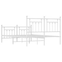 Bedframe met hoofd- en voeteneinde metaal wit 140x190 cm - thumbnail