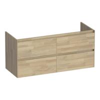 Brauer Inspire - Onderkast - 120 cm - met 4 Softclose Lades Greeploos en 2 Sifon Uitsparingen - Vingerlas Eiken Grijs - thumbnail