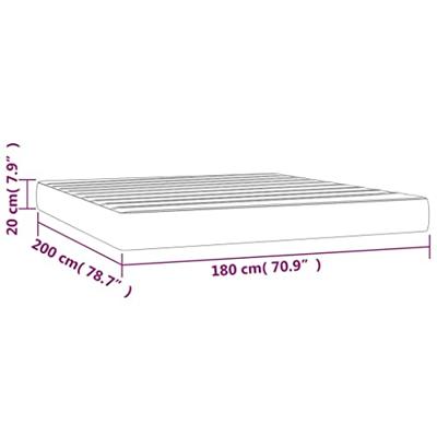 Pocketveringmatras medium 180x200x20 cm stof lichtgrijs