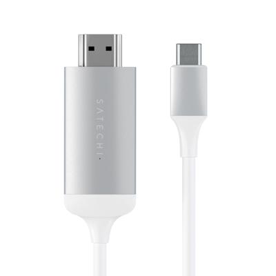Satechi ST-CHDMIS USB-C-displaykabel USB-C / HDMI Aansluitkabel HDMI-A-stekker, USB-C stekker 1.8 m Zilver 4K UHD