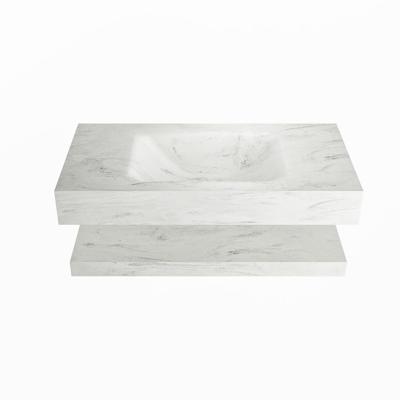 MONDIAZ ALAN-DLUX 90cm planchet Opalo. Vrijhangende wastafel CLOUD midden zonder kraangat, kleur Opalo. MONDIAZ ALAN-DLUX 90cm planchet Opalo. Vrijhangende wastafel CLOUD midden zonder kraangat, kleur Opalo.