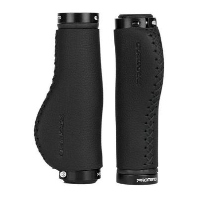 PROMEND Mountain fiets spons lederen anti-slip grip ergonomische handgreep (alle zwarte lijn)