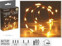 Koperdraad met 80 micro lampjes warm wit - thumbnail