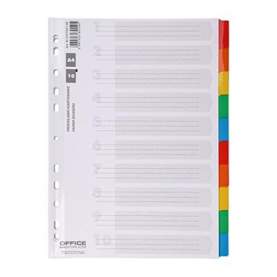OFFICE products tabbladen, A4, karton, 11-gaatsperforatie, geassorteerde kleuren, 10 tabs