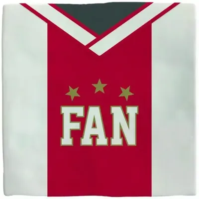 Plenty Gifts tegeltje keramiek 020 fan 10x10cm rood, wit