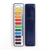 12 kleuren draagbare ijzer solide aquarel verven Verzamelbox voor Artist School Student buiten Water kleur schets schilderij briefpapier - thumbnail