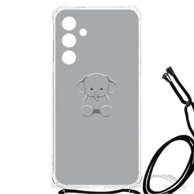 Samsung Galaxy A55 Stevig | Bumper Hoesje | Grijs Baby Olifant Samsung Galaxy A55 Stevig | Bumper Hoesje | Grijs Baby Olifant