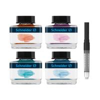 Schneider S-143701 Giftbox Pastelinkt 4 Potjes + Piston Convertor - thumbnail