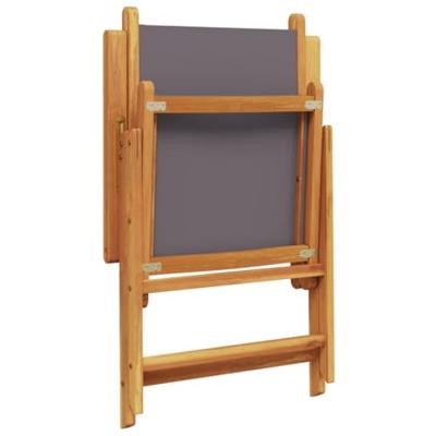 Tuinstoelen 2 st inklapbaar acaciahout en stof antracietkleurig - thumbnail