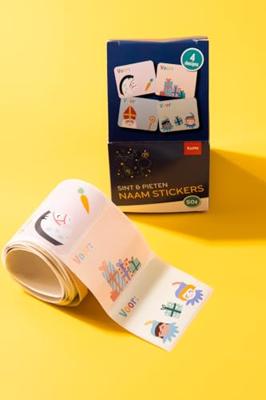 Naamstickers Sint & Piet Cartoon (50st)