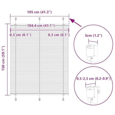 Pliss rolgordijn 105x150 cm stofbreedte 104,4 cm polyester