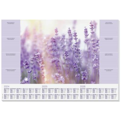 Sigel SI-HO308 Designonderlegger Fragrant Lavender,met Jaartal 2023/2024/2025. 3 Talig 59.5x41cm, 80 Grams Papier, 30 Vel
