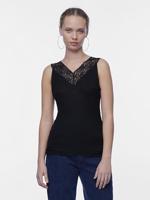 Dames hemd kant - Lace top Siri - Kanten onderhemd - Kanten schouderbandjes - Viscose - thumbnail