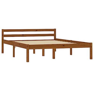 Bedframe massief grenenhout honingbruin 140x200 cm
