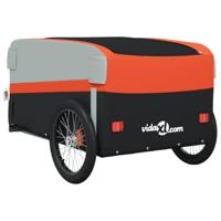 Fietstrailer 45 kg ijzer zwart en oranje - thumbnail