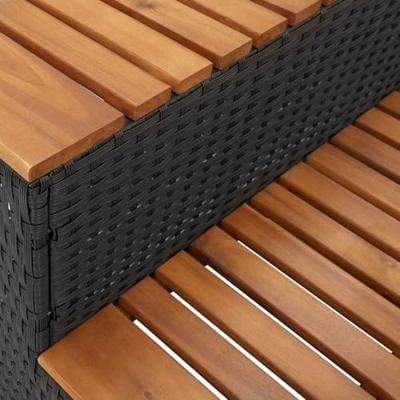 VidaXL Hottub-opstap 100x50x50,5 cm poly rattan&massief acaciahout