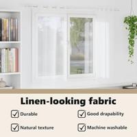 Voile Gordijn met gordijnen 2 pcs Wit 175 x 140 cm Polyester - thumbnail
